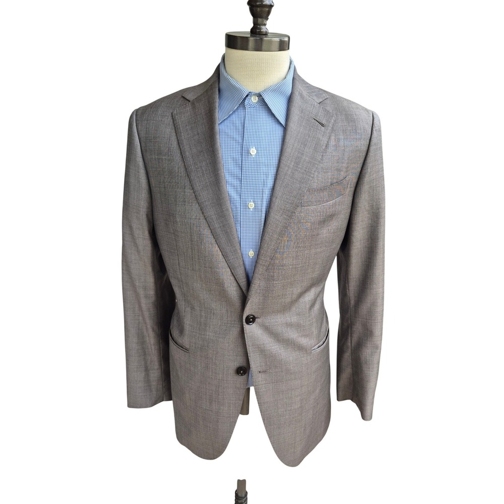 Knot Standard Reda 1865 Maior Grey Brown Wool Blazer Sport Coat‎ Mens Sz 38 L